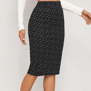Heart Print Pencil Skirt
